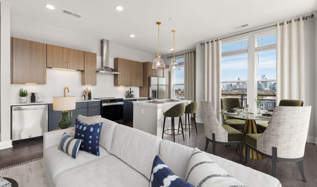 Compass Collection upgraded 1 bedroom floor plan in west Charlotte