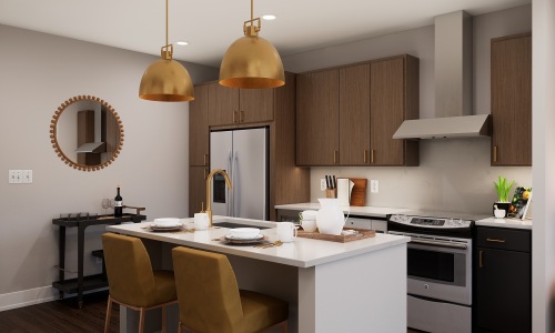 Broadstone West End Rendering of a kitchen with modern features