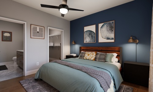 Broadstone West End Bedroom with ceiling fan