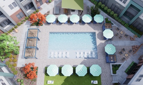 Relax staycation style at the saltwater pool aerial of the pool with nearness to property